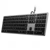 Satechi plāns W3 tastatūra USB-C ar ciparu paneli (pelēka)