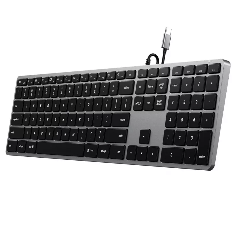 Satechi plāns W3 tastatūra USB-C ar ciparu paneli (pelēka)