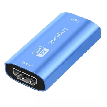 HDMI retranslators, 20m, 8K 60Hz, HDCP 2.3, alumīnijs, zils