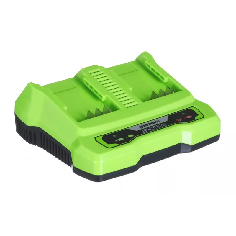 Baterijas lādētājs GreenWorks G24X2UC2 divu slotu 24V Li‑Ion, 4A, 2 šūnas, ātrā uzlāde