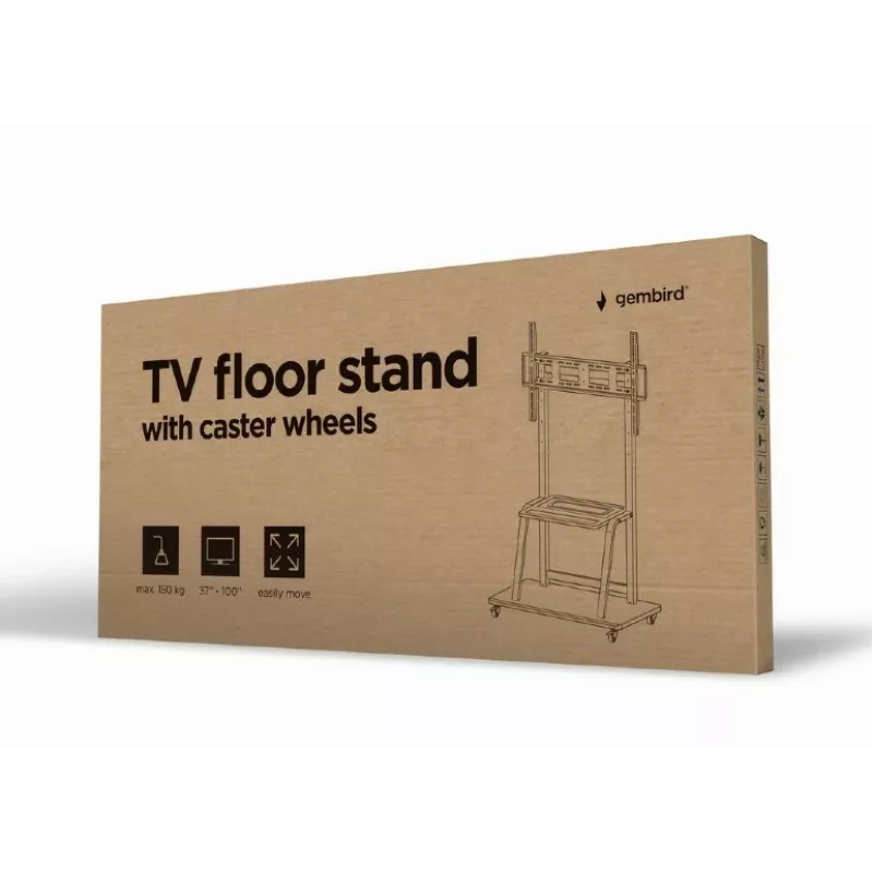 Gembird TVS-100F-01 statīvs izkārtņu displejiem 2.54 m (100) Melns
