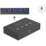 DELOCK USB slēdzis 4 datoriem uz 1 ierīci, 5 Gbps, melns