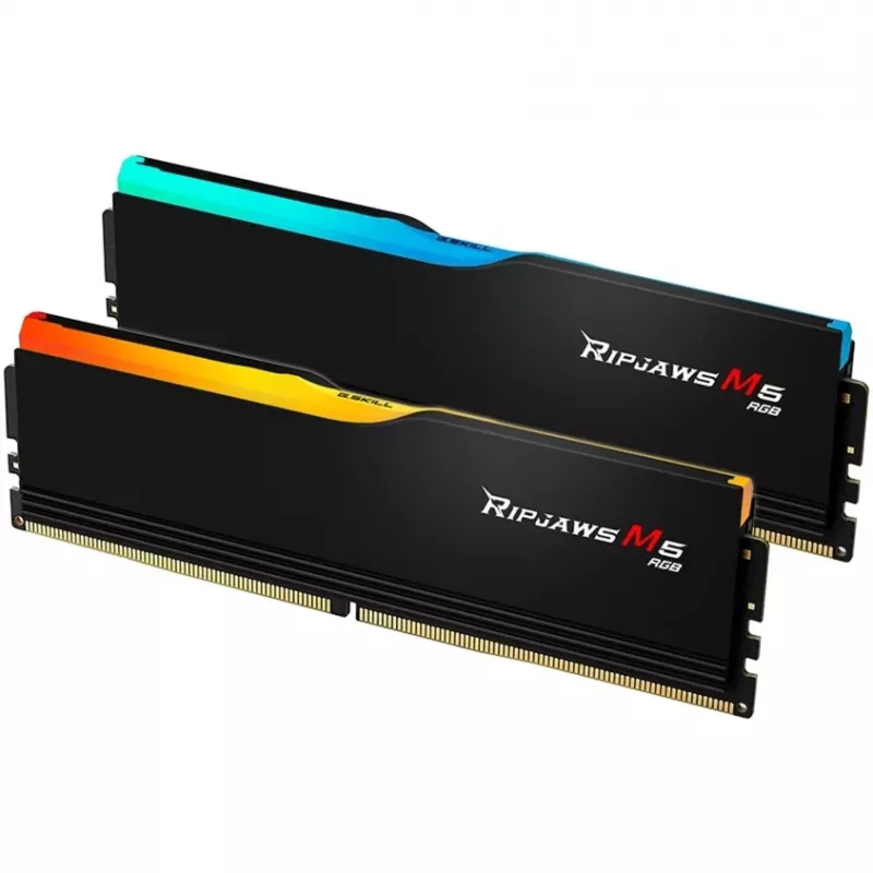 DIMM 48 GB DDR5-6000 (2x 24 GB) Dual-Kit, atmiņa melna, F5-6000J3036F24GX2-RM5RK, Ripjaws M5 RGB, INTEL XMP