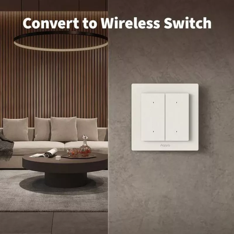 AQARA Light Switch H2 EU (4 pogas, 2 kanāli) (WS-K08D) - Zigbee un Thread sienas slēdzis ar 2 relejiem