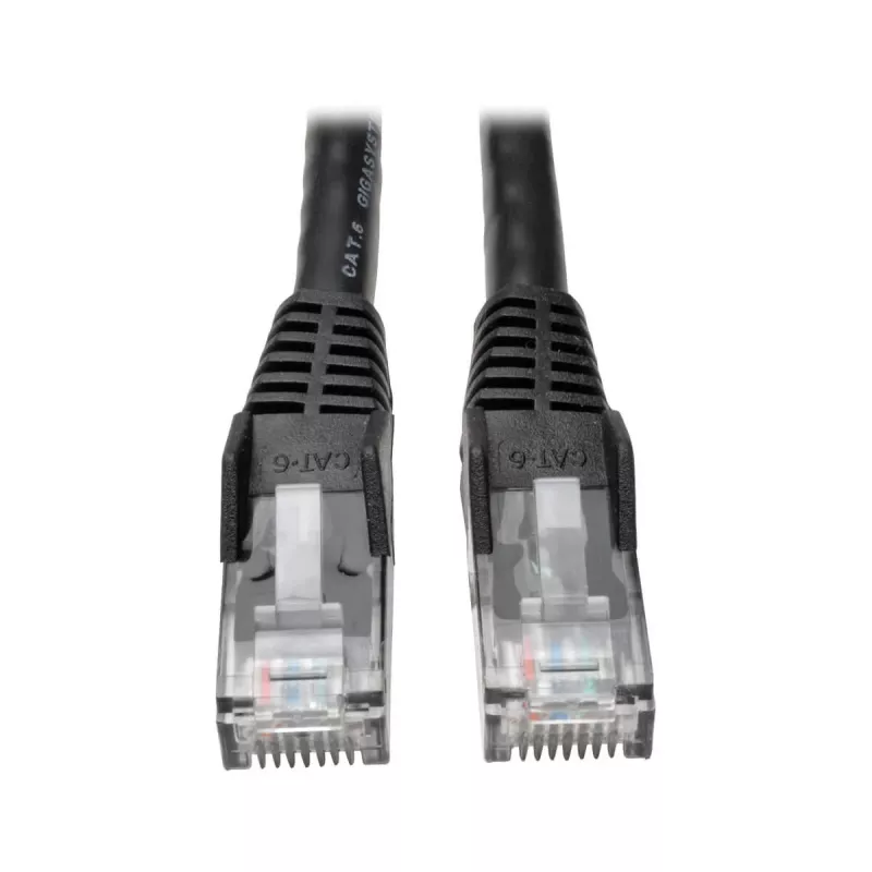 Eaton Tripp Lite Series Cat6 Gigabit Snagless Molded (UTP) Ethernet kabelis (RJ45 M/M), PoE, melns, 5 pēdas (1,52 m) - Savienojuma kabelis - RJ-45 (vīr.) uz RJ-45 (vīr.) - 1,52 m - UTP - CAT 6 - Mou