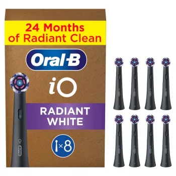 Oral-B IO Series Radiant Balts Melns Oriģināls birstīšu galviņas zobu balināšanai 8