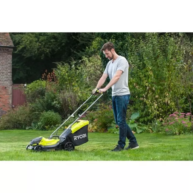 Ryobi OLM1833B zāles pļāvējs, stumjamais zāles pļāvējs, akumulators, melns, zaļš