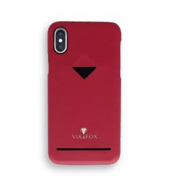 Karšu nodalījuma aizmugurējais vāciņš VixFox Samsung S9 — rubīnsarkans aizsargājošs vāciņš ar karšu slotu