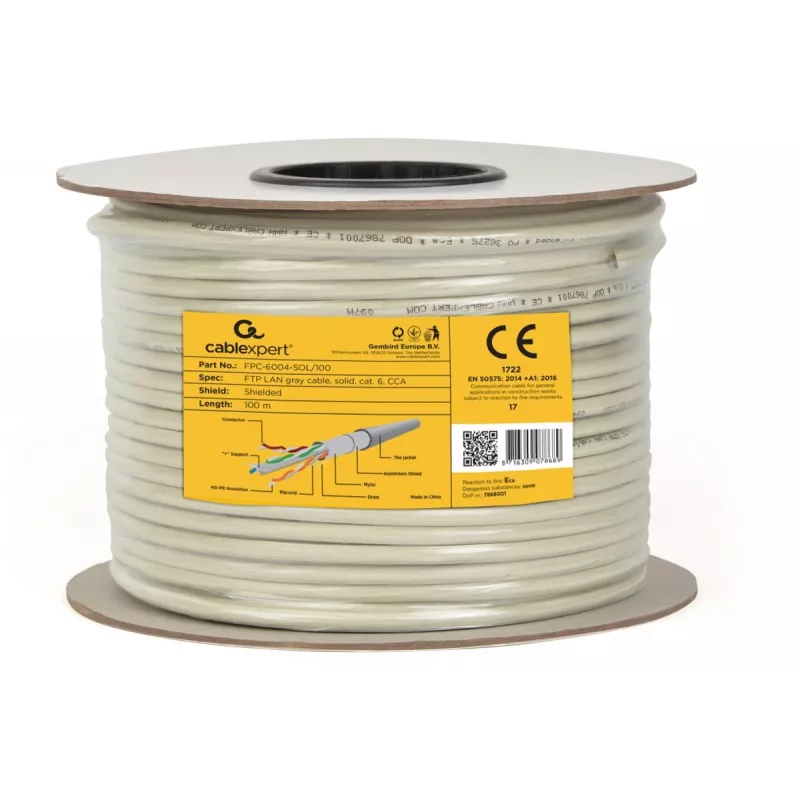 Gembird CAT6 FTP 100m tīkla kabelis pelēks F/UTP (FTP)