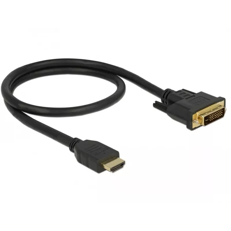 Video kabeļa adapteris DeLOCK 85651 0,5 m HDMI A tipa DVI melns