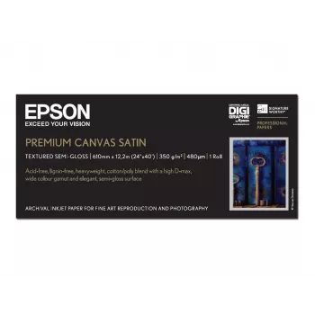 Epson Premium Canvas Satin, 24 collas x 12,2 m, 350 g/m²