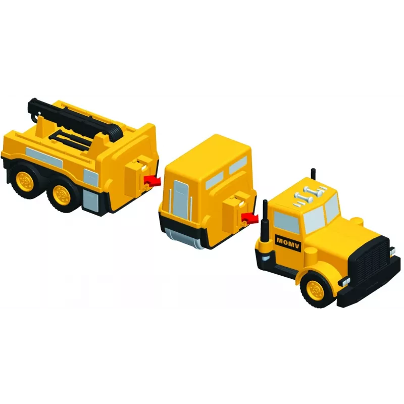 Transportlīdzekļu komplekts Popular Playthings Mix or Match Vehicles Construction Melns dzeltena