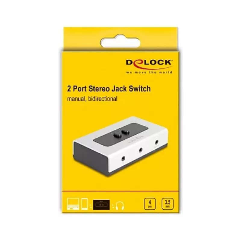 Audio slēdzis DeLOCK 88061 melns pelēks 3.5 mm ievade izvade