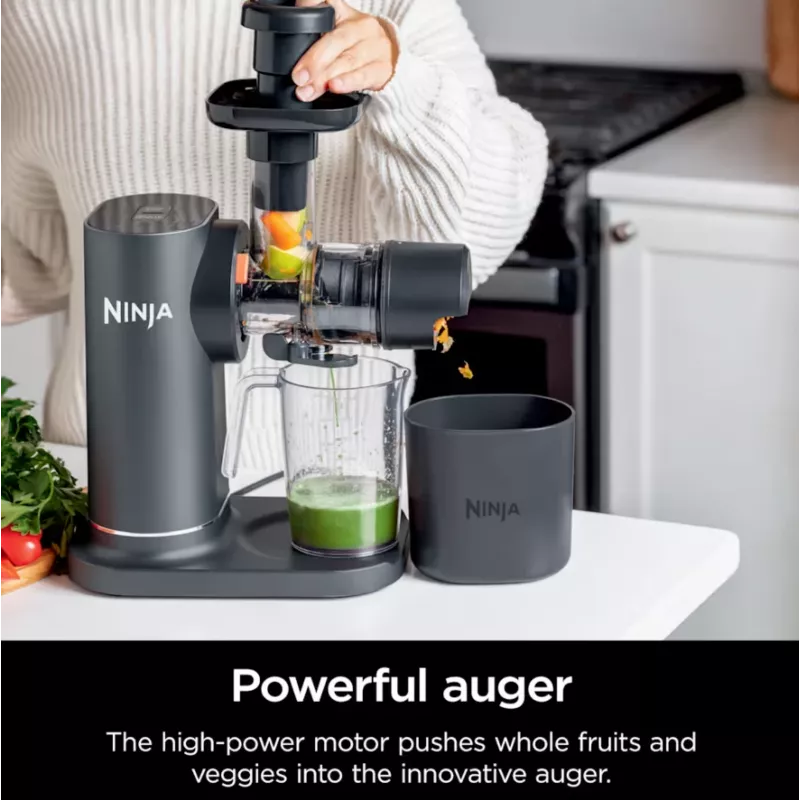 NINJA Aukstās preses sulu spiede | Neverclog JC151EU | Tips Aukstās preses sulu spiede | Pelēka | 150 W | Ātrumu skaits 1