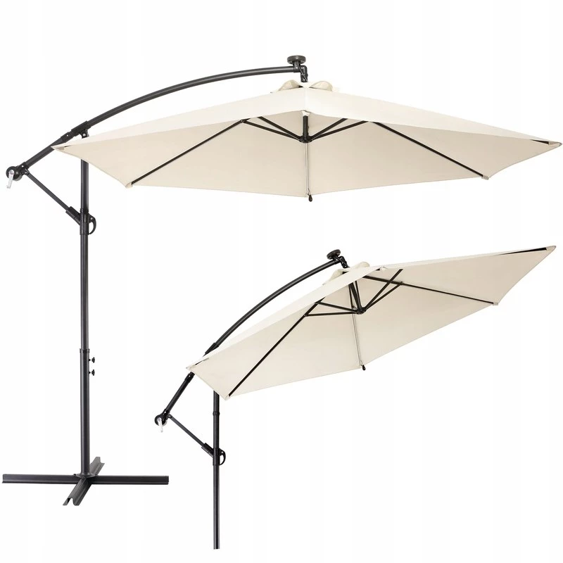 Dārza saulessargs Extralink L-0713 3 m diametrā, bēša nojume, modelis BLACK FOREST
