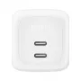Iekštelpu maiņstrāvas ātrais lādētājs Belkin WCH020KQWH — 2× USB‑C, balts, iebūvēta aizsardzība