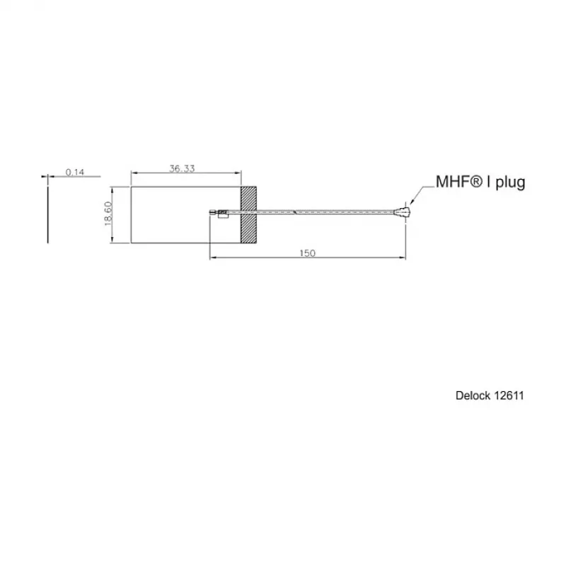 Antena DeLOCK 12611 tīkla antena MHF 3 dBi