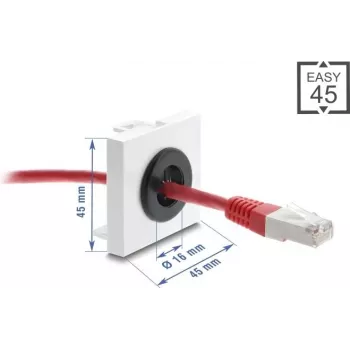 Kabeļu bukse DELOCK Easy 91072, apaļa galda kabeļu ievada bukse 16 mm diametrs