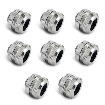 XSPC savienotājs G1/4 uz 14 mm cietajai caurulei, hromēts - 8 gab.