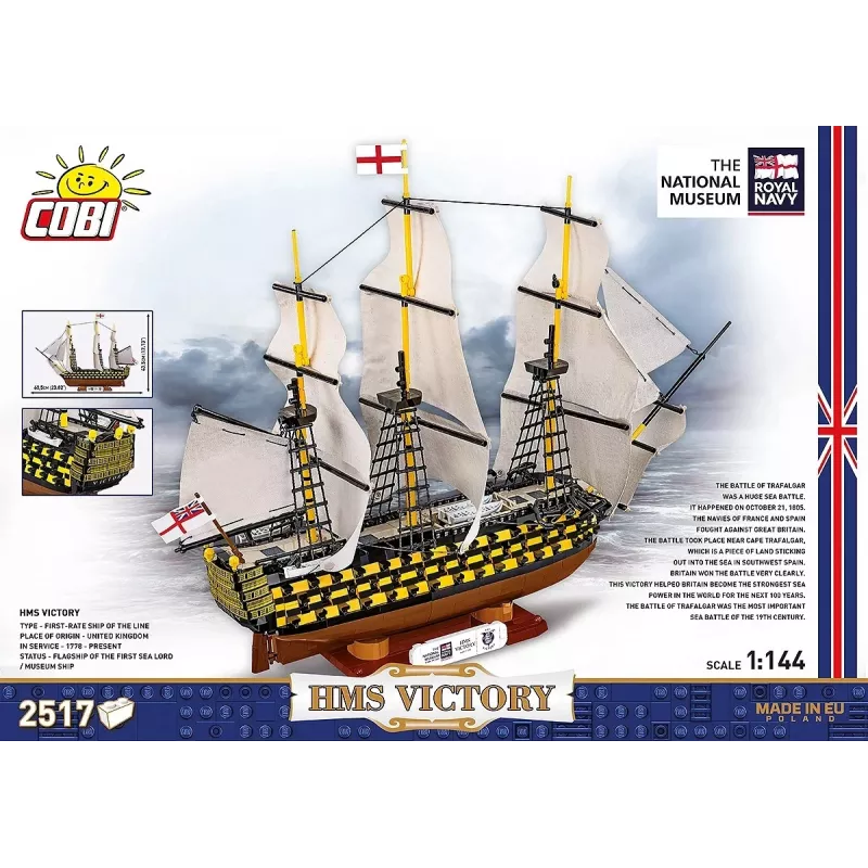 Būvkomplekts Cobi HMS Victory — 2517 detaļas, detalizēts vēsturiskas burinieka modelis