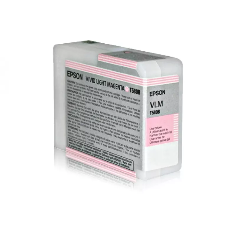 Epson Singlepack Vivid Light fuksīna T580B00, Vivid light fuksīna, pigmenta tinte, 80 ml, 1 gab.