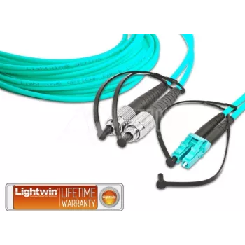 Lightwin LDP-50 FC-LC 5.0 OM3 optiskās šķiedras kabelis 5 m LSOH 2x FC 2x LC tirkīza krāsā (LDP-50 FC-LC 5.0 OM3)