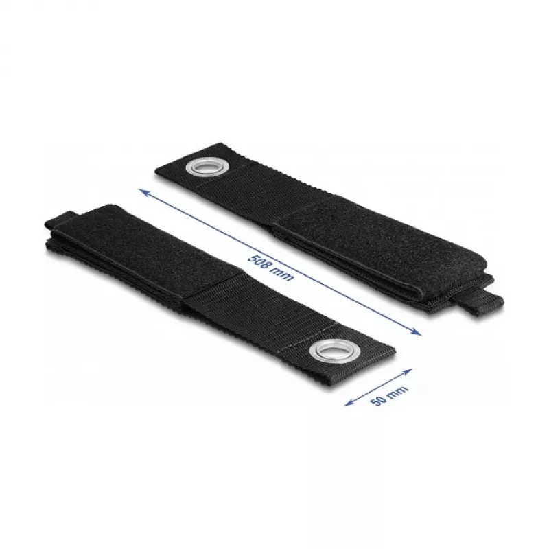 DeLOCK lieljaudas āķa–cilpas siksna 508x50mm melna 5 gab.