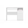 Desk top e shop PORTO Galds pa labi baltā krāsā, taisnstūra skaidu plākšņu virsma 985×510×755 mm, 1 atvilktne, tastatūras paliktnis