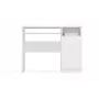 Desk top e shop PORTO Galds pa labi baltā krāsā, taisnstūra skaidu plākšņu virsma 985×510×755 mm, 1 atvilktne, tastatūras paliktnis