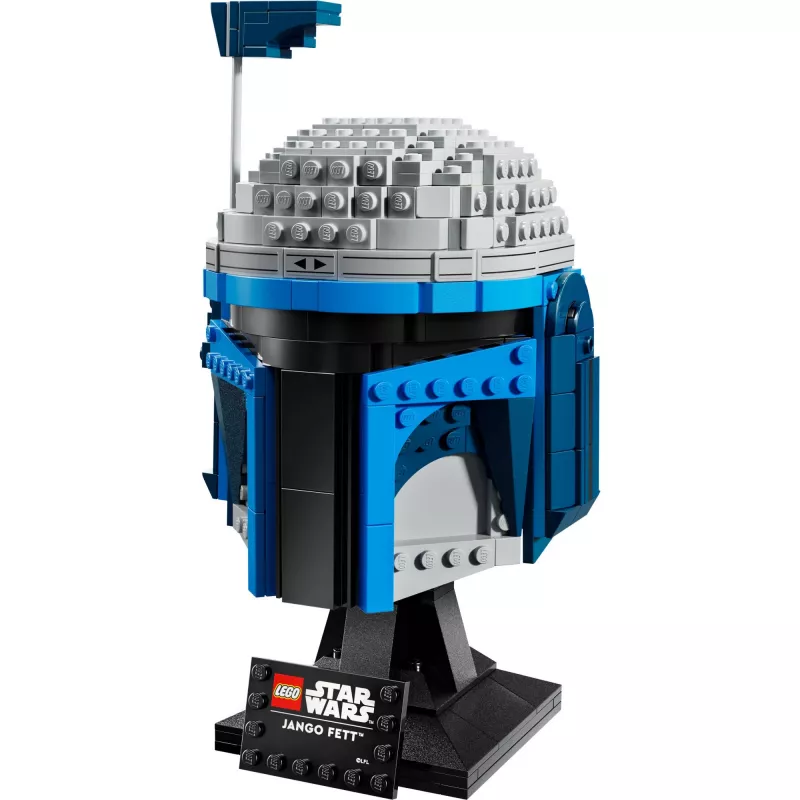 Kolekcionējams LEGO Star Wars ķiveres aksesuārs Jango Fett 75408 — 616 detaļas, 210×120×110 mm displeja modelis