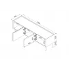 Cama FELLINI TV skapis 150x40x52 olīvzaļš + eļļota ozola virsma
