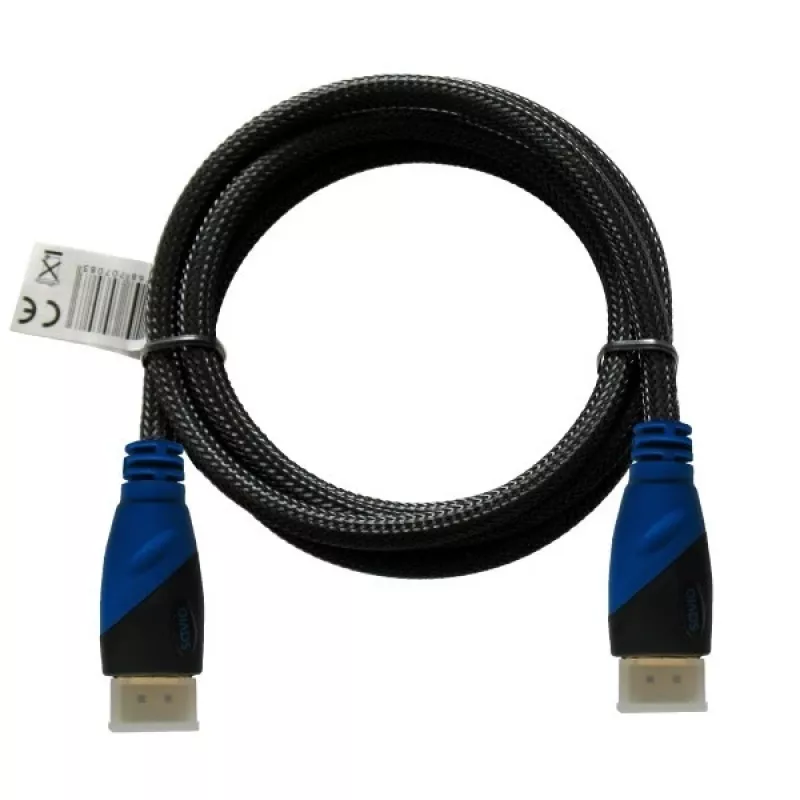 HDMI kabelis SAVIO CL-02 1,5 m — HDMI 1.4, 4096×2160, ARC, Ethernet, zeltīti kontakti