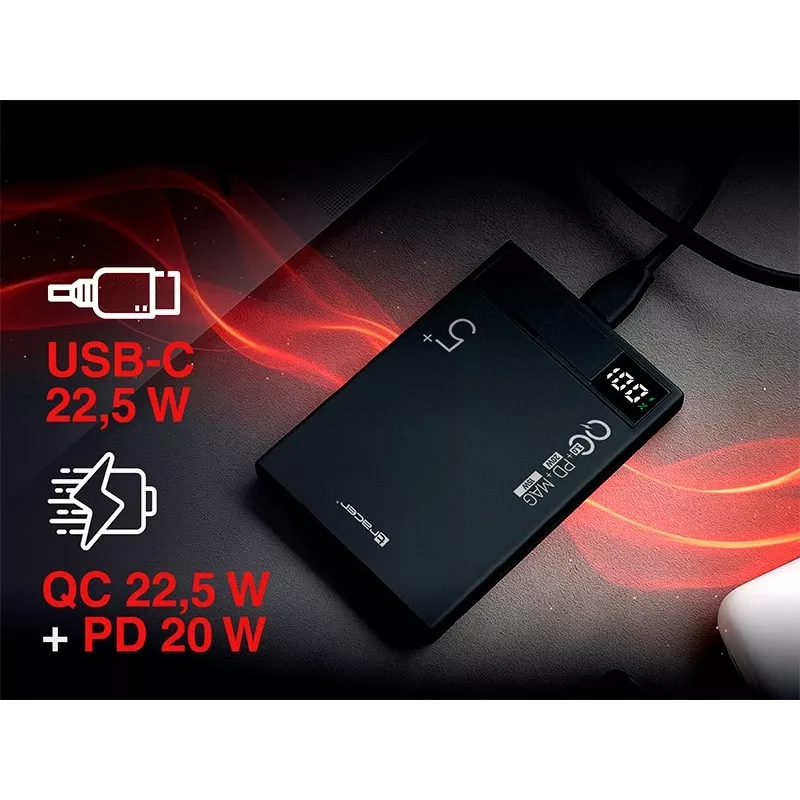 Tracer AirMag1 litija polimēru (LiPo) 5000 mAh bezvadu uzlāde, melns