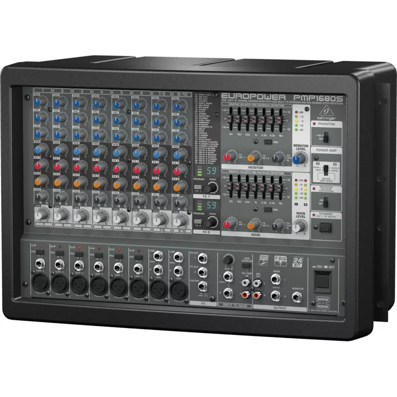 Behringer PMP1680S audio mikseris 10 kanāli 10 - 200000 Hz Melns