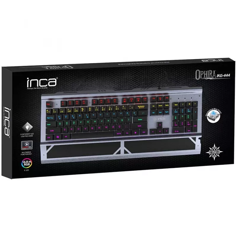 Incase Gaming Keyboard IKG-444 mehānisks, RGB, vācu izkārtojums, mazumtirdzniecība