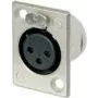 Neutrik NTR-NC3FP1 - -30 - 80 °C - Melns - Sudrabains - UL 94 HB - IEC 61076-2-103 - IP 40 - IEC 68-2-20 (NC3FP-1)