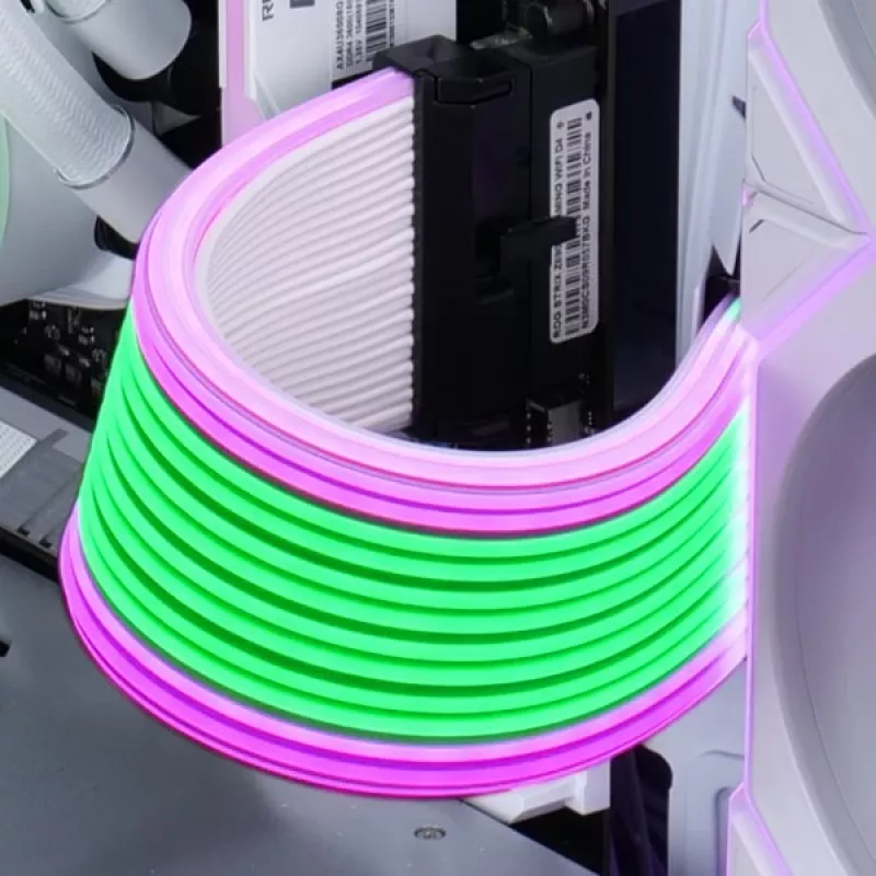 GPU kabelis Lian Li Strimer Wireless 12V 2x6-pin PW16-121W – bezvadu RGB PCIe strāvas pagarinātājs