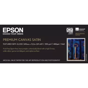 Epson Premium Canvas Satin, 24 collas x 12,2 m, 350 g/m²