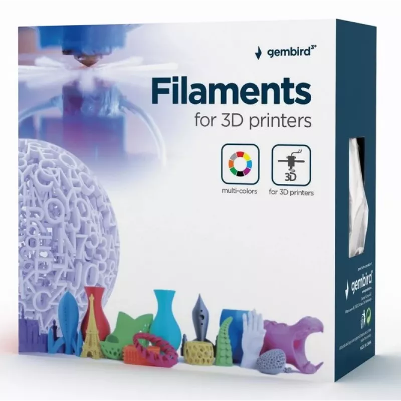 Gembird ABS filaments 1,75 mm, 1 kg, melns