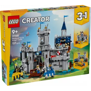 Konstruktors LEGO Creator 3-in-1 Viduslaiku bruņinieku pils komplekts 31168 — 1371 detaļas, 6 minifigūras, vecumam 9+