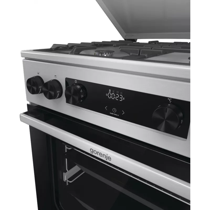Gorenje GKS6C71XF brīvi stāvoša plīts ar cepeškrāsni sudraba krāsā