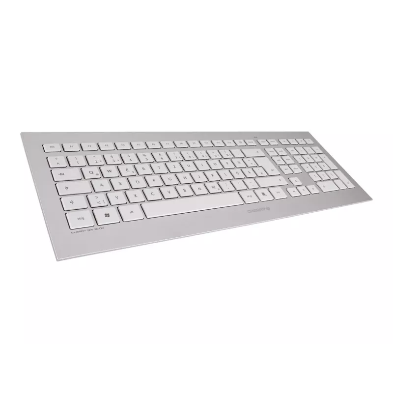 CHERRY DW 8000 tastatūra Pele iekļauta Birojam RF Bezvadu QWERTZ Vācu Sudraba, Balta