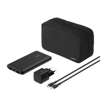 Belkin BoostCharge - Powerbank + AC barošanas bloks - 10000 mAh - PD - 3 izejas porti (24 kontaktu USB-C, 2 x USB)