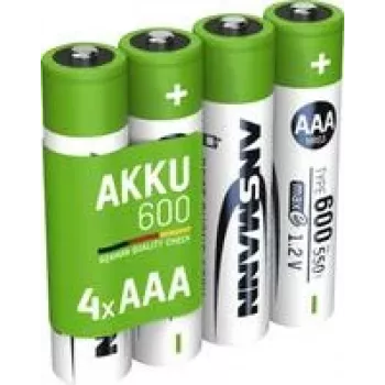Ansmann 1x4 NiMH akumulators Mikro AAA tips 600 min. 550 mAh 1311-0022 (1311-0022)