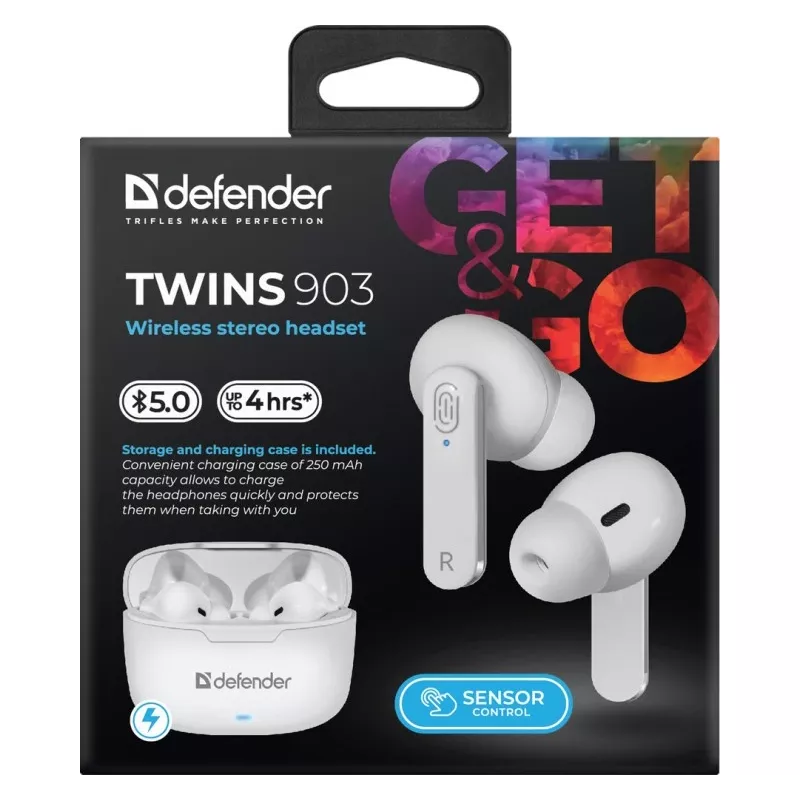 Defender TWINS 903 Bluetooth austiņas, baltas
