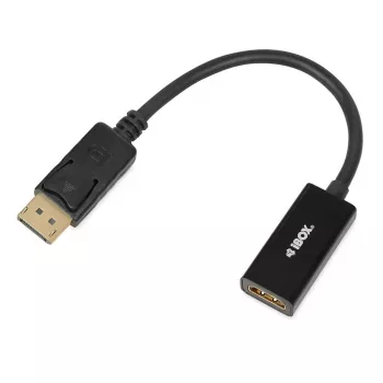 DisplayPort–HDMI kabeļa adapteris IBOX iadp4k — DisplayPort (vīr.) uz HDMI (siev.), taisni savienotāji, 4K atbalsts, sudraba