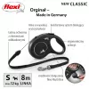 Flexi jauna CLASSIC 8 m melns izvelkams pavada suņiem