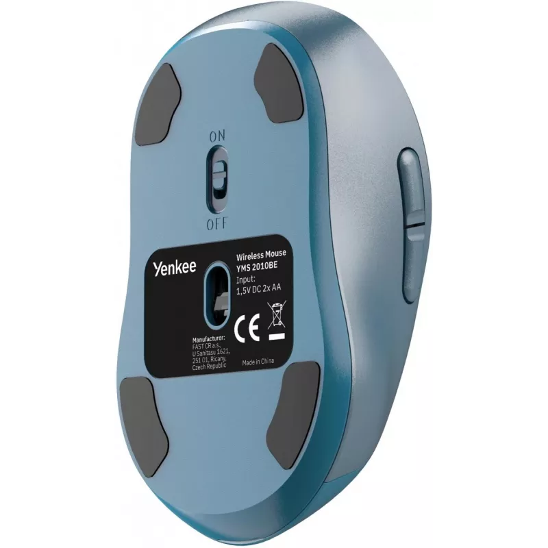 Bezvadu pele YENKEE YMS2010BE divu režīmu ergonomiska, 2,4 GHz USB uztvērējs + Bluetooth 5.1, 4 līmeņu DPI 1000–3200, 6 pogas