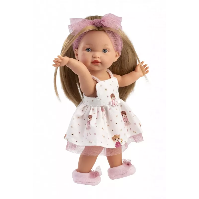 Lelle Llorens Valeria 28 cm — reālistiskas iezīmes, mīksts korpuss, vinila galva un locekļi