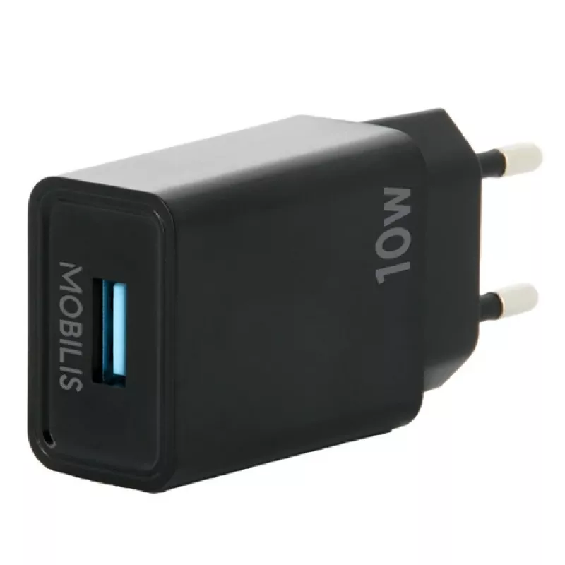 Mobilis - Barošanas avots - ātrs - 10,5 W - QC (USB) - melns - Eiropa (001360)